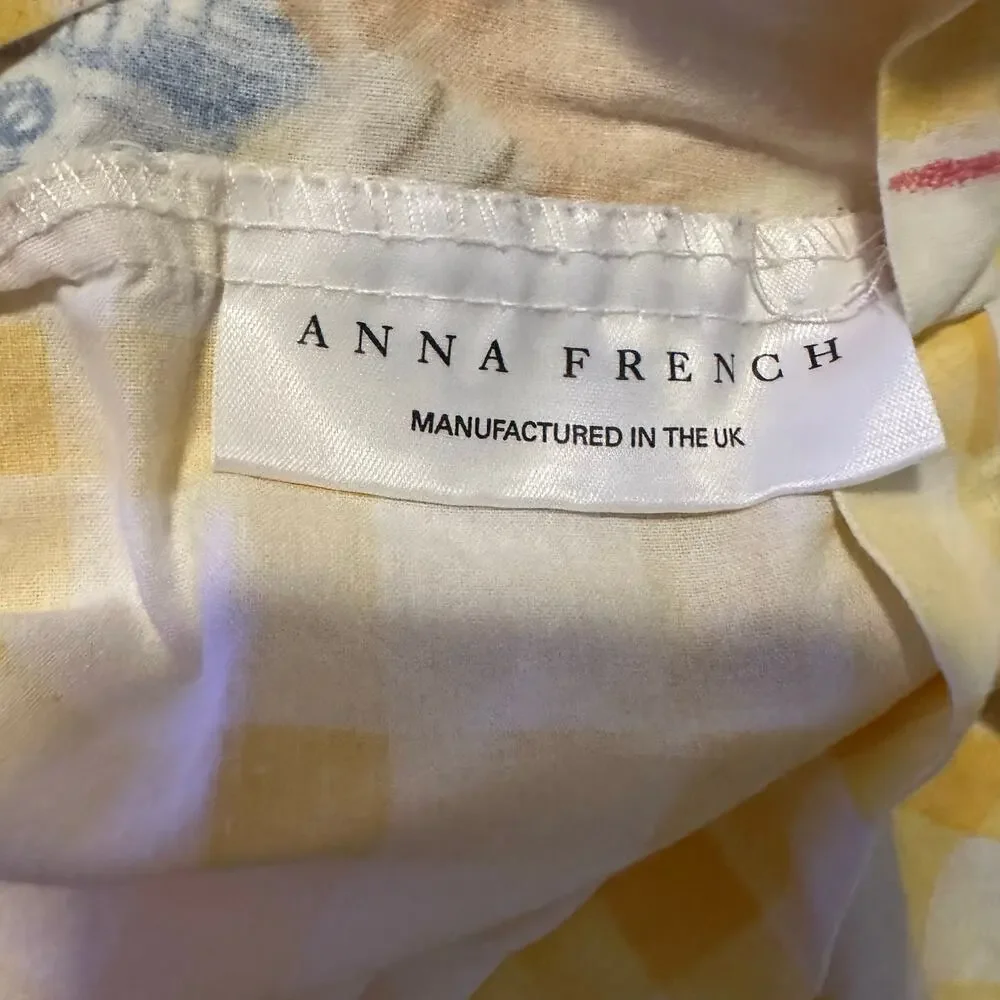 Vintage Anna French Bear Nursery Crib Duvet Cover Shams Yellow Soft Cotton 50x74